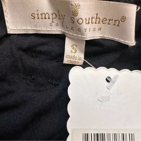 Simply Southern Black Textured Long Sleeve Tiered Mini Dress Size Small NWT - Picture 11 of 11